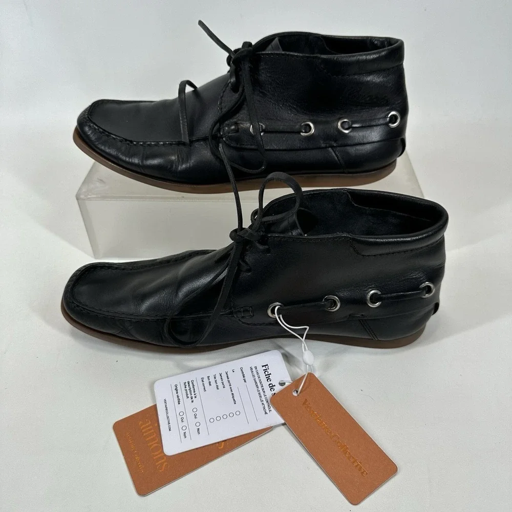 Gucci Men's Deck Boat Shoes Chukka Black Size 44 EU 10 US